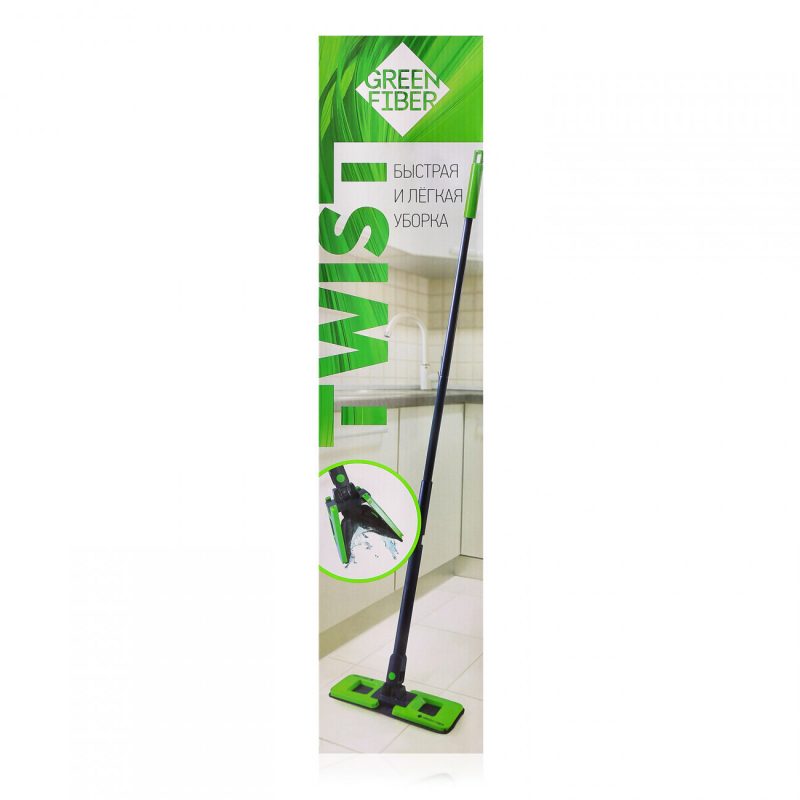 Швабра с отжимом Green Fiber TWIST
